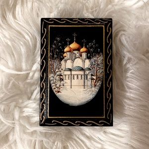 Vintage Russian Castle Trinket Box
